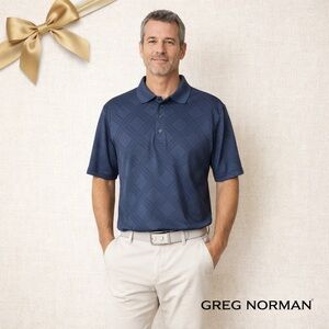 Greg Norman for Tasso Elba Navy Blue Golf Polo Shirt Sz M